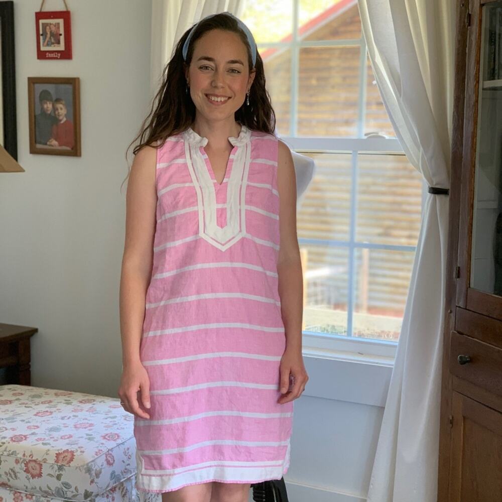 Crown & Ivy Pink Linen Sleeveless Dress, Size 4